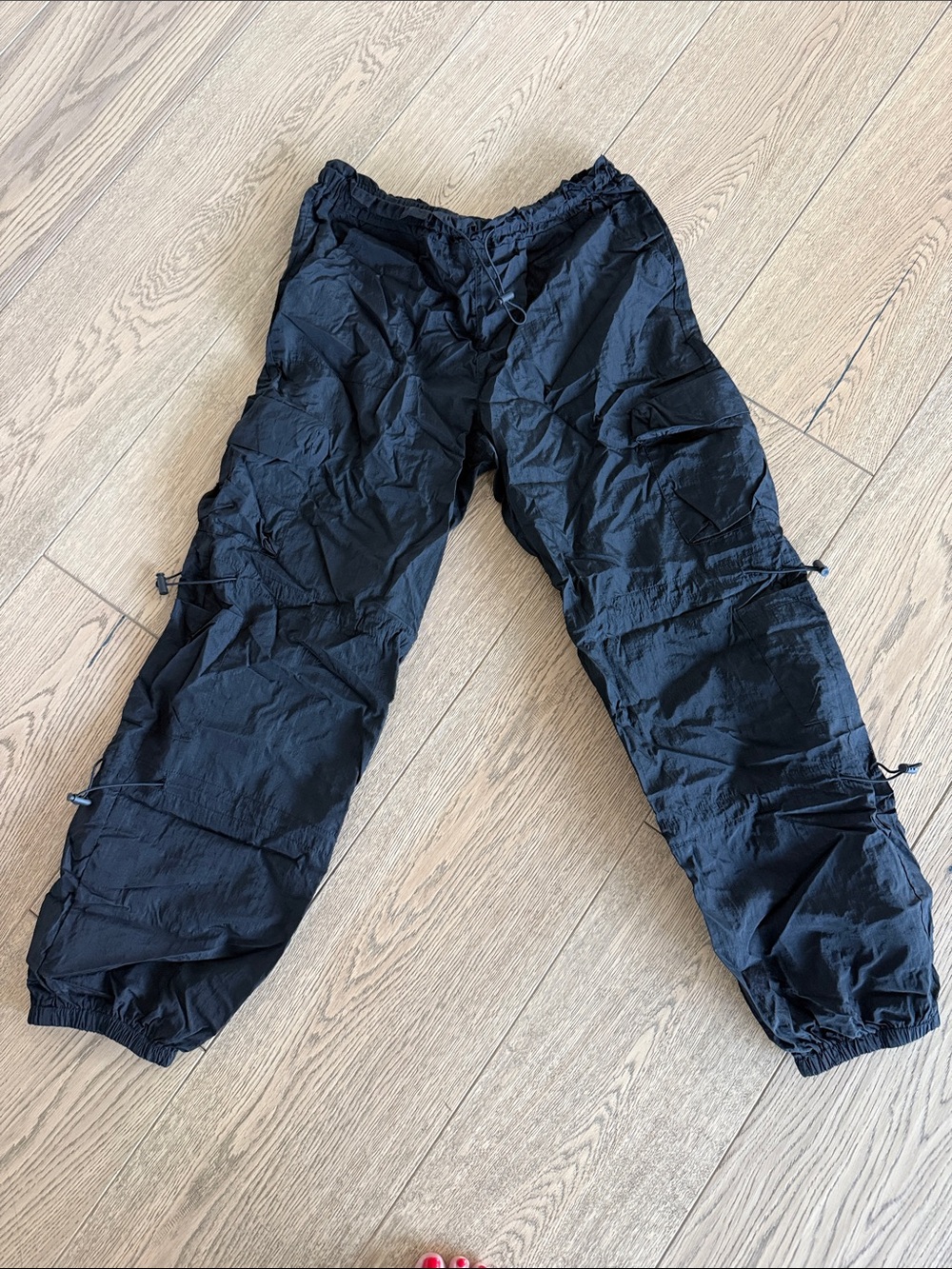Black Women’s Cargo Windbreaker Pants